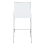 18.1" X 20.5" X 39" 2 Pcs White Recycled Leather Metal Bar Chair