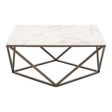 White Tintern Antique Brass Coffee Table