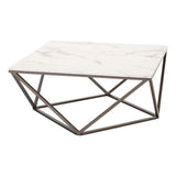 White Tintern Antique Brass Coffee Table