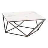 White Tintern Antique Brass Coffee Table