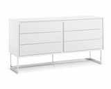 Contemporary Vun Collection White Stainless Steel Buffet