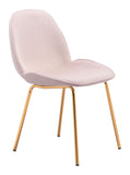 Pink Rose Velvet and Gold Finish Dining Chair Set