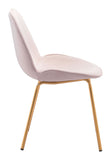 Pink Rose Velvet and Gold Finish Dining Chair Set