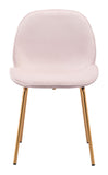 Pink Rose Velvet and Gold Finish Dining Chair Set