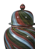 Multicolor, Ceramic, Large Jar