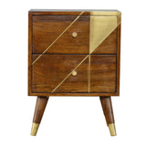 Gold Geometric Chestnut Bedside