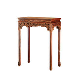 Dimpled Dalbergia Hupeana Dragon Pattern Small Long Narrow Table Red Sandal Wood Side View Table against the Wall Rosewood Side