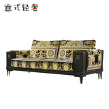 High-definition Italian style light luxury replica villa imported model room living room three-person fabric sofa combination