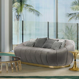 Postmodern three-seat sofa chair Light luxury velvet sofa Nordic minimalist hotel designer model room villa